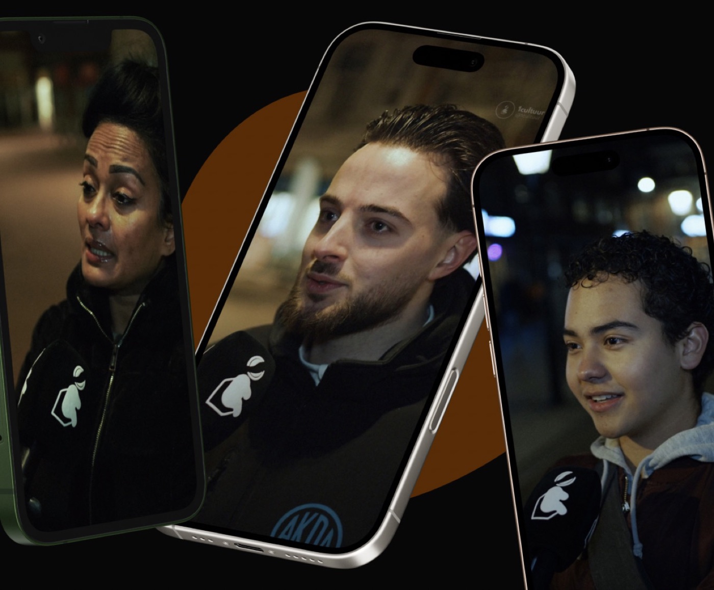 1cultuur Media producties op telefoonschermen